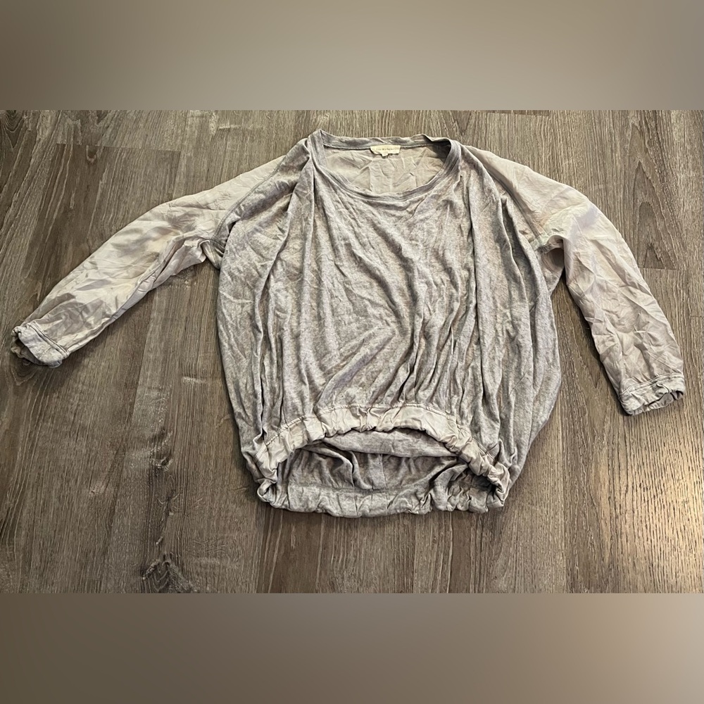 Lee Mathews double texture ballon top silk and wool blend